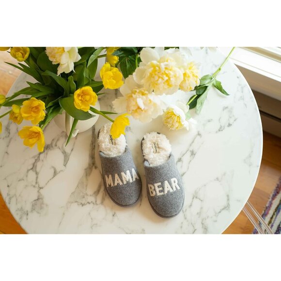 Women's Gifts For Mom Cute Cozy Mothers Day Mama Bear Slipper With Rubber Sole - Picture 2 of 6